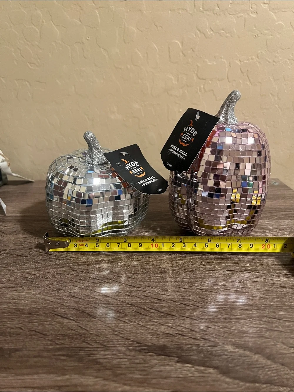 Target Hyde and Eek Disco Ball Silver Pink Halloween Pumpkins NWT